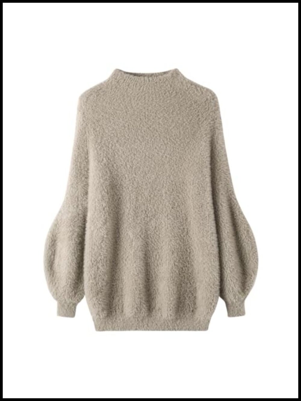 Women's Fuzzy Chunky Mock Neck Pullover Sweater - Cozy Oversized Knit,